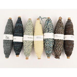 Plied Yarns Set Of 7 North Ave Bobbins Non Superwash Wool Multicolor Handspun